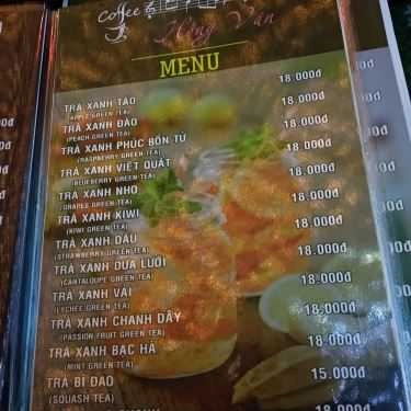 Thực đơn- Hồng Vân Cafe