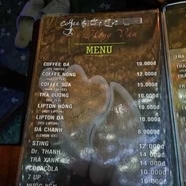 Thực đơn- Hồng Vân Cafe