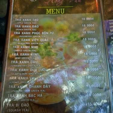 Thực đơn- Hồng Vân Cafe