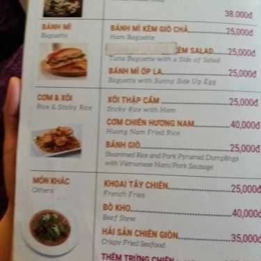 Thực đơn- Quán Ăn Hương Nam Food - Nguyễn Tất Thành