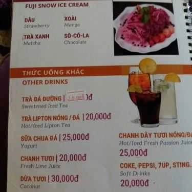 Thực đơn- Quán Ăn Hương Nam Food - Nguyễn Tất Thành