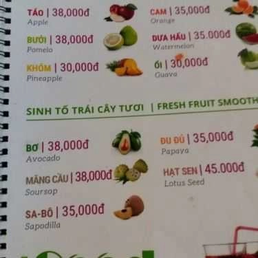 Thực đơn- Quán Ăn Hương Nam Food - Nguyễn Tất Thành