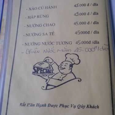 Thực đơn- Quán Ăn Mai Trân - Quán Nhậu Bình Dân