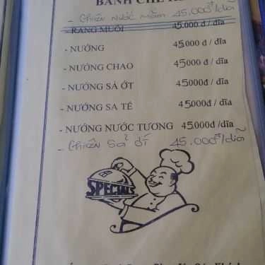 Thực đơn- Quán Ăn Mai Trân - Quán Nhậu Bình Dân