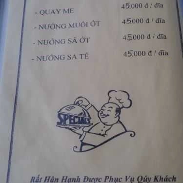 Thực đơn- Quán Ăn Mai Trân - Quán Nhậu Bình Dân