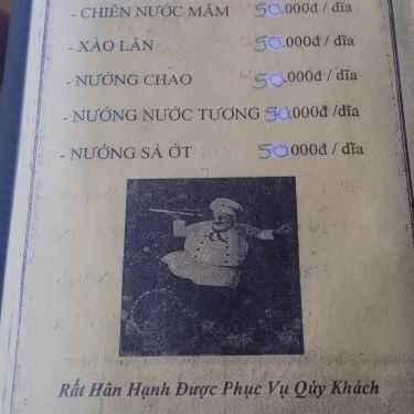 Thực đơn- Quán Ăn Mai Trân - Quán Nhậu Bình Dân