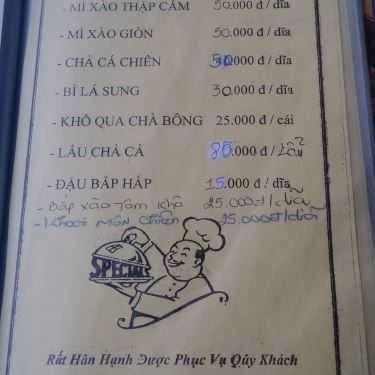 Thực đơn- Quán Ăn Mai Trân - Quán Nhậu Bình Dân