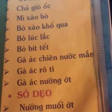 Thực đơn- Quán Ăn Nhân Ốc