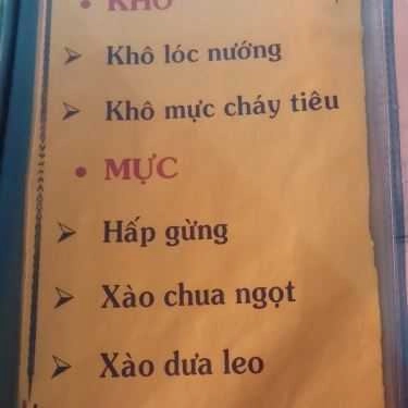 Thực đơn- Quán Ăn Nhân Ốc