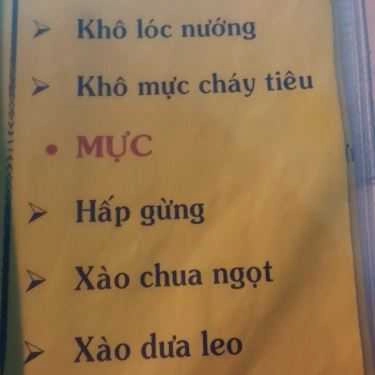 Thực đơn- Quán Ăn Nhân Ốc