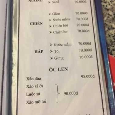 Thực đơn- Nhà Hàng Quán Lá - Ẩm Thực Việt