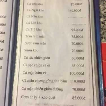 Thực đơn- Nhà Hàng Quán Lá - Ẩm Thực Việt