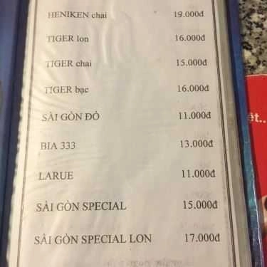Thực đơn- Nhà Hàng Quán Lá - Ẩm Thực Việt