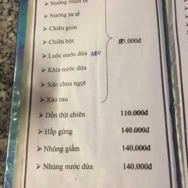 Thực đơn- Nhà Hàng Quán Lá - Ẩm Thực Việt