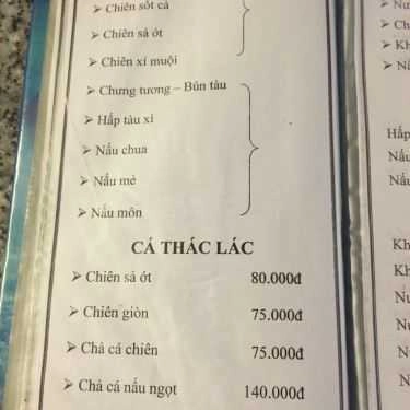 Thực đơn- Nhà Hàng Quán Lá - Ẩm Thực Việt