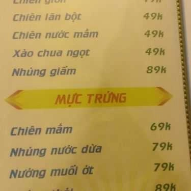 Thực đơn- Quán Ốc Mon - Quán Ăn Hải Sản