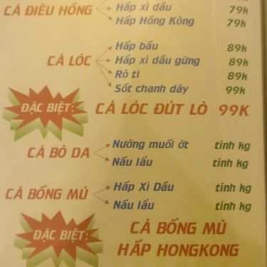 Thực đơn- Quán Ốc Mon - Quán Ăn Hải Sản