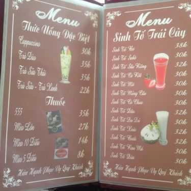 Thực đơn- Sỏi Đá Cafe