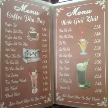 Thực đơn- Sỏi Đá Cafe