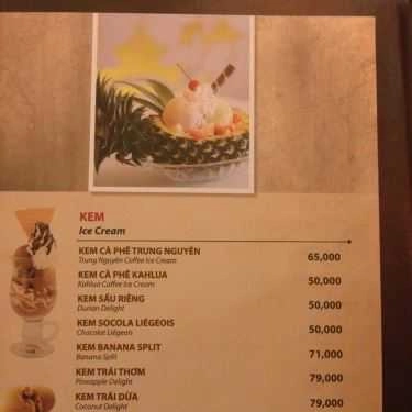 Thực đơn- Cafe Trung Nguyên Legend - Huỳnh Thúc Kháng