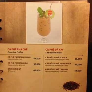 Thực đơn- Cafe Trung Nguyên Legend - Huỳnh Thúc Kháng