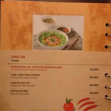 Thực đơn- Cafe Trung Nguyên Legend - Huỳnh Thúc Kháng