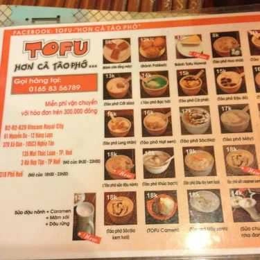 Thực đơn- Ăn vặt Tào Phớ ToFu - Nguyễn Du