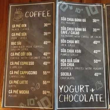 Thực đơn- 10+ Coffee & Fruits