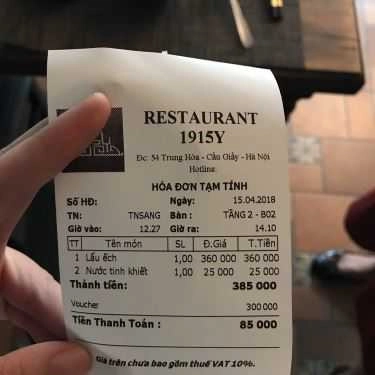 Tổng hợp- Nhà Hàng 1915Y Restaurant - Ẩm Thực Việt - Trung Hòa