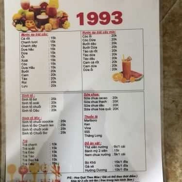 Thực đơn- Ăn vặt 1993 - Nước Ép Trái Cây