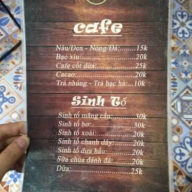 Thực đơn- Cafe 1996 Kafe