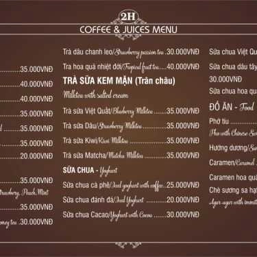 Thực đơn- 2H Coffee & Juices