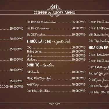 Thực đơn- 2H Coffee & Juices