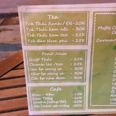 Thực đơn- Cafe 35 Drinks - Hàng Đậu