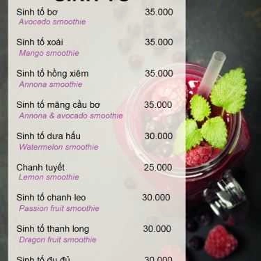 Thực đơn- 565 Cafe