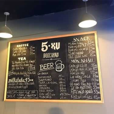 Thực đơn- Quán Nhậu 5Xu - Beer & Các Món Nhậu