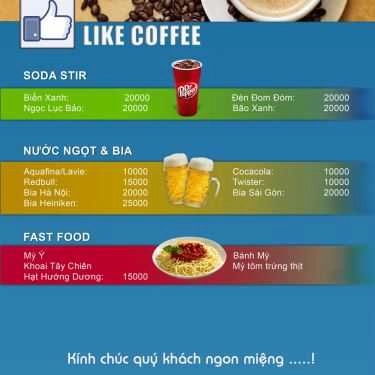 Thực đơn- Like Coffee - Tả Thanh Oai
