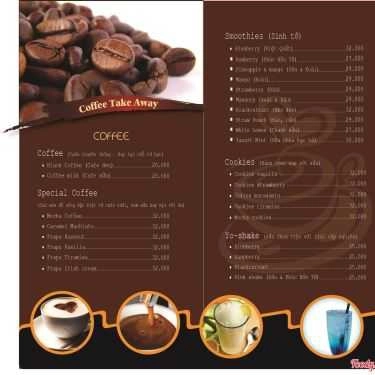 Thực đơn- Xam Cafe - Lê Văn Thiêm