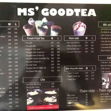 Thực đơn- Cafe Ms' Good Tea