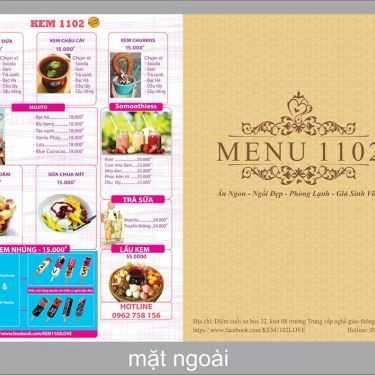 Thực đơn- Cafe Kem 1102 - Kem & Các Món Ăn Vặt