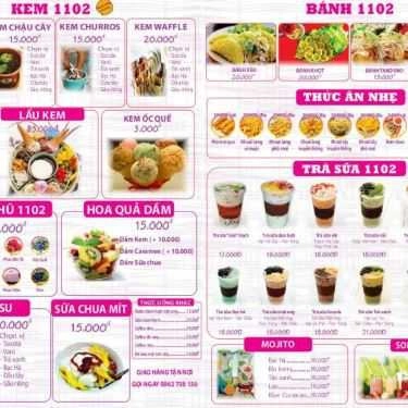 Thực đơn- Cafe Kem 1102 - Kem & Các Món Ăn Vặt