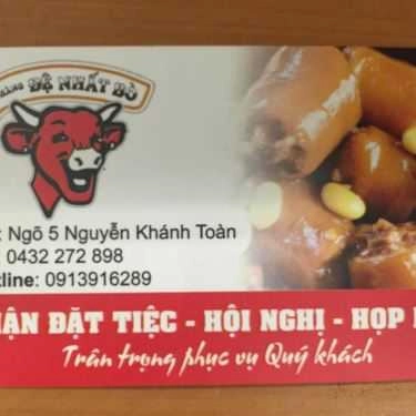 Thực đơn- Nhà Hàng Đệ Nhất Bò - Tiệc Cưới & Hội Nghị