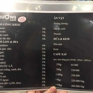 Thực đơn- Xưởng Cafe - Kim Mã