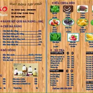 Thực đơn- XOXO Quán - Ăn Vặt Các Loại