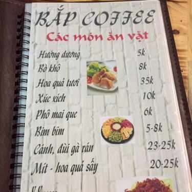 Thực đơn- Bắp Coffee