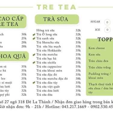 Thực đơn- Cafe Tre Tea