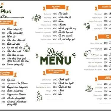Thực đơn- Tplus Coffee House & Booking Office