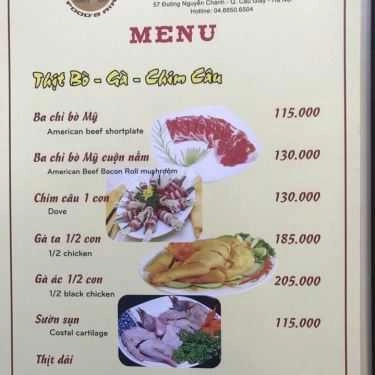 Thực đơn- Nhà Hàng Food's Air - Lẩu Hơi Nhật Bản