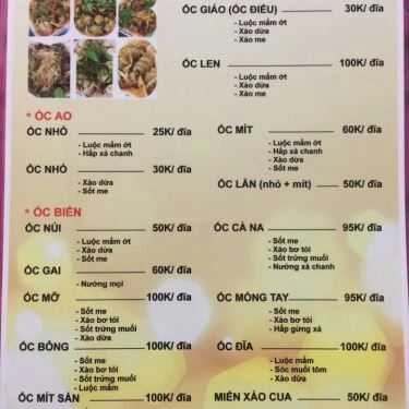 Thực đơn- Ăn vặt Phượng Ốc Hải Phòng