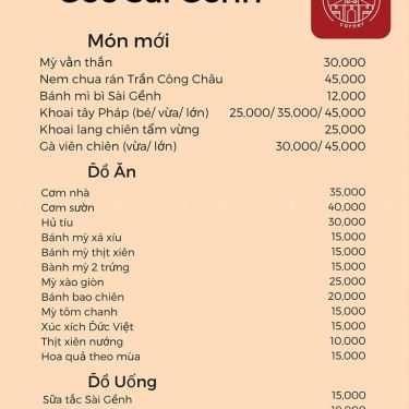 Thực đơn- Ăn vặt Góc Sài Gềng - Food & Drink